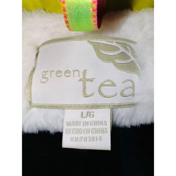 Green Tea Womens Avocado YelloPuffer Vest With Faux Fur Hood & Zip Pockets Size - Picture 9 of 12